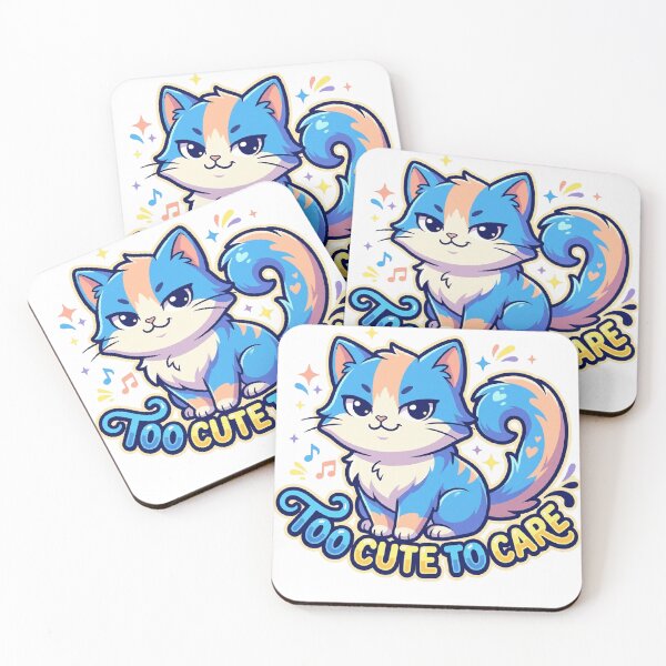 Item preview, Too Cute To Care Sassy Blue Cat Funny Cartoon  designed and sold by mood-draftsman.