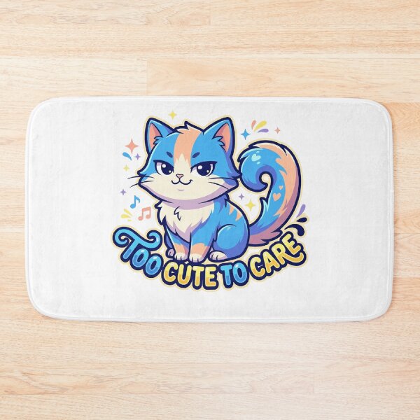 Item preview, Too Cute To Care Sassy Blue Cat Funny Cartoon  designed and sold by mood-draftsman.