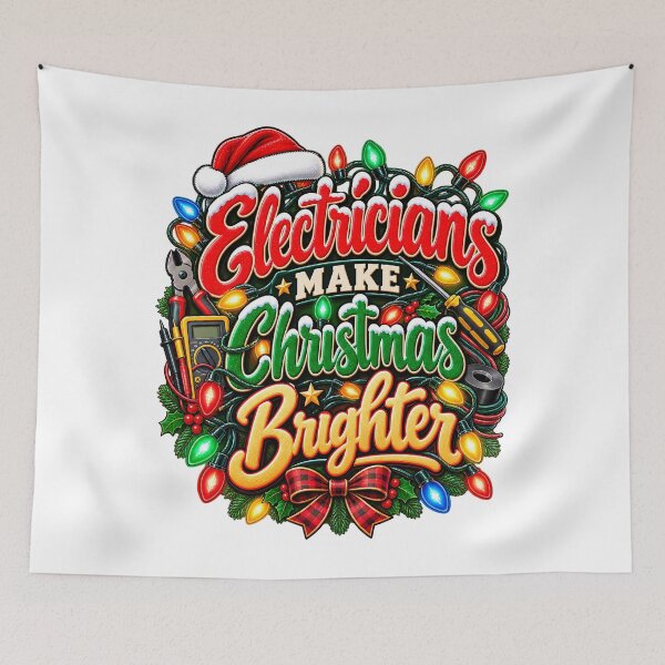 Item preview, Electricians Make Christmas Brighter Electrician Christmas designed and sold by 198tees.