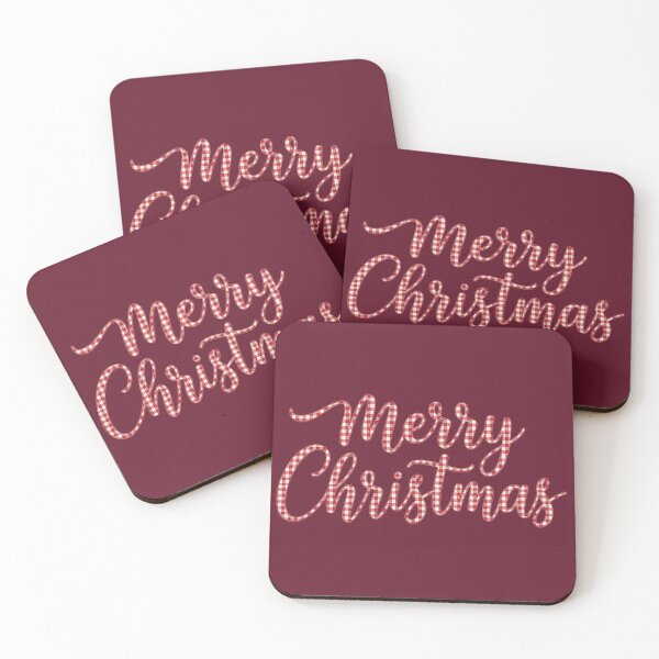 Item preview, Merry Christmas Red Gingham Script Lettering designed and sold by inkaylindesign.
