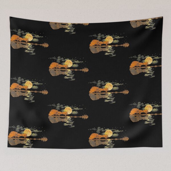 Item preview, Moonlit Lake Landscape with Autumn Trees and City Skyline designed and sold by OddPopARt.