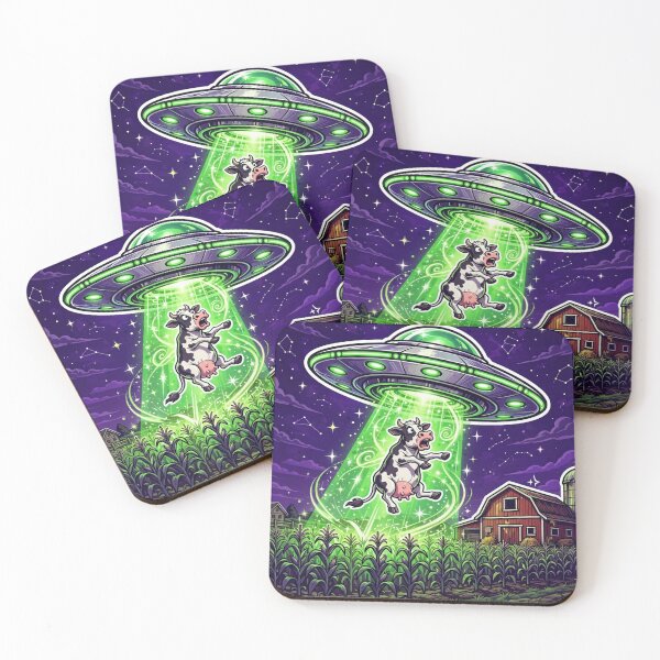 Item preview, Alien Cow Abduction UFO Art designed and sold by Gangster-Design.