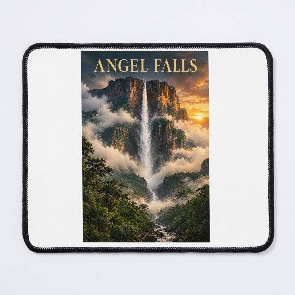Item preview, Angel Falls Venezuela Travel Poster – Retro Waterfall & Tepui Adventure – South America Art Tee designed and sold by bobscraze.