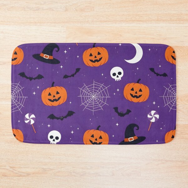 Item preview, Cute Halloween Seamless Pattern with Pumpkins, Bats, and Witch Hats designed and sold by interdesigner.