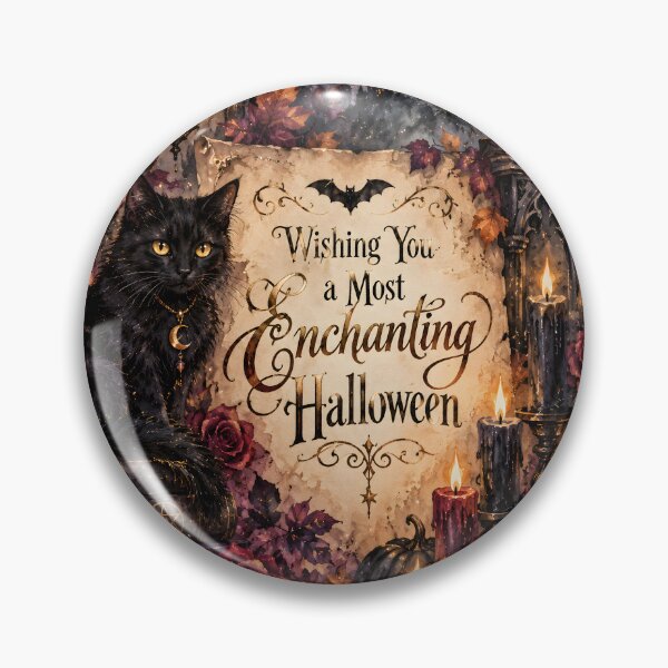 Item preview, Enchanting Gothic Halloween Black Cat and Raven designed and sold by blankTeeShirt.