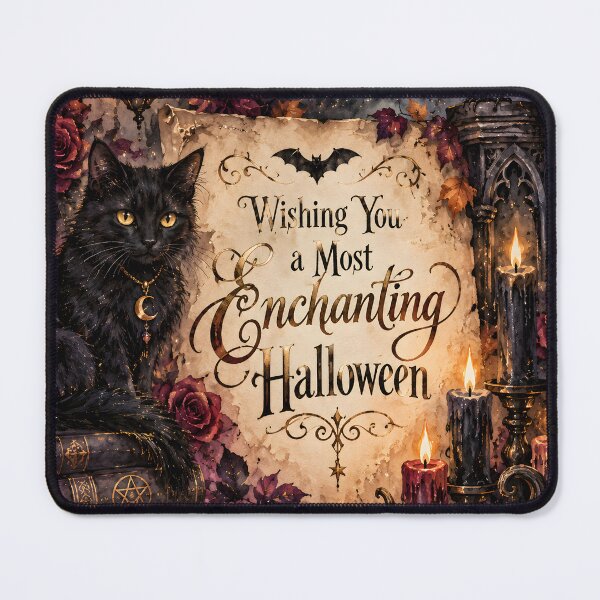 Item preview, Enchanting Gothic Halloween Black Cat and Raven designed and sold by blankTeeShirt.