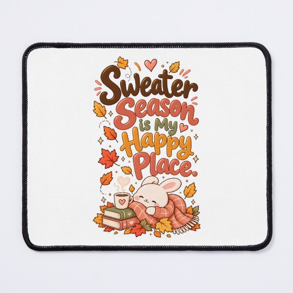 Item preview, Sweater Season Fall Season Is My Happy Place | First Day of Fall | Cozy Bunny designed and sold by LittleJoyStudio.Art.