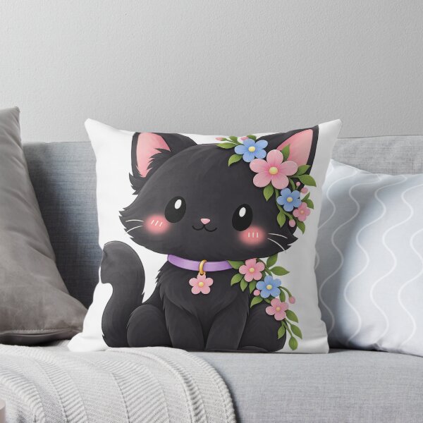Item preview, Floral Black Cat | Pastel Floral Halloween designed and sold by narinzoon.