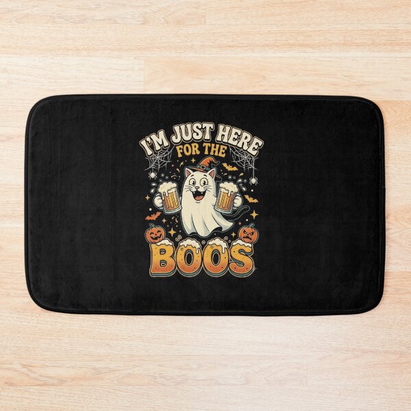 Item preview, I'm Just Here For The Boos Funny Halloween Ghost Cat designed and sold by Retro Whiskers.