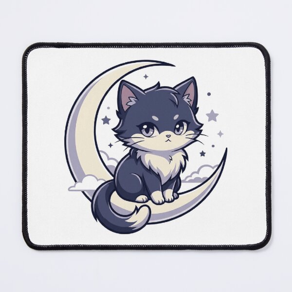Item preview, Celestial Cat Moon Stars Magic Cute Anime Kitty designed and sold by mood-draftsman.