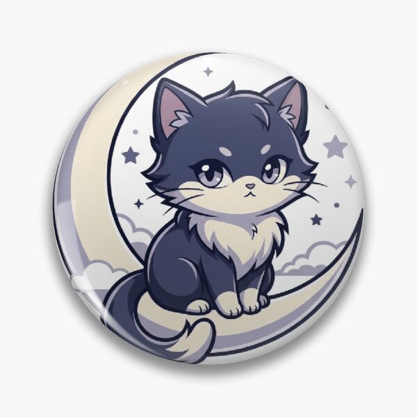 Item preview, Celestial Cat Moon Stars Magic Cute Anime Kitty  designed and sold by mood-draftsman.
