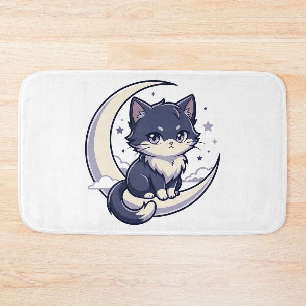 Item preview, Celestial Cat Moon Stars Magic Cute Anime Kitty  designed and sold by mood-draftsman.