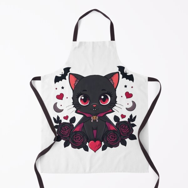 Item preview, Gothic Black Cat Vampire | Cute Dark Cat With Roses & Bats designed and sold by dreamz-world.