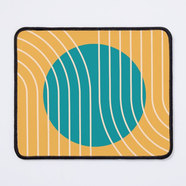 Item preview, Mid Century Modern Abstract Geometric Teal and Mustard designed and sold by nineFlorals.