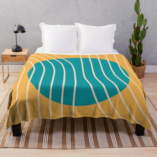 Item preview, Mid Century Modern Abstract Geometric Teal and Mustard designed and sold by nineFlorals.