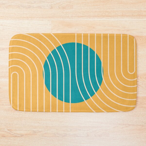 Item preview, Mid Century Modern Abstract Geometric Teal and Mustard designed and sold by nineFlorals.