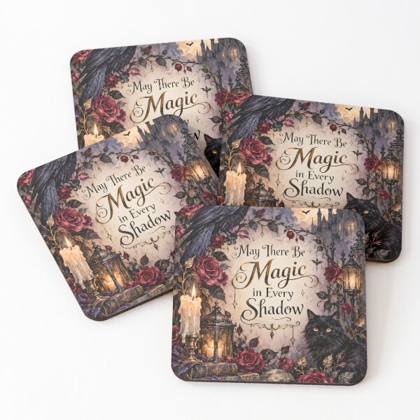 Item preview, May There Be Magic in Every Shadow – Gothic Raven, Black Cat & Moon designed and sold by blankTeeShirt.