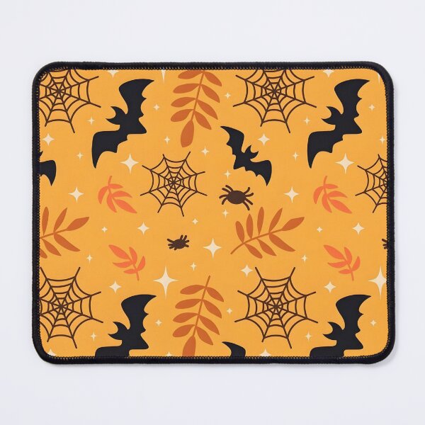 Item preview, Spooky Halloween Seamless Pattern with Flying Bats, Spider Webs, and Autumn Leaves designed and sold by interdesigner.