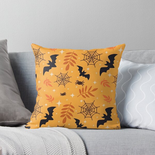 Item preview, Spooky Halloween Seamless Pattern with Flying Bats, Spider Webs, and Autumn Leaves designed and sold by interdesigner.