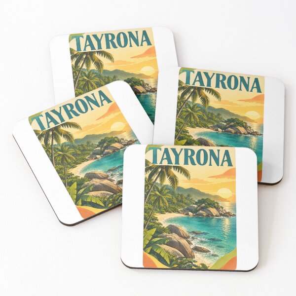 Item preview, Tayrona Colombia Vintage Travel Poster – Retro Tropical Beach & Jungle Art – Santa Marta Souvenir Tee designed and sold by bobscraze.