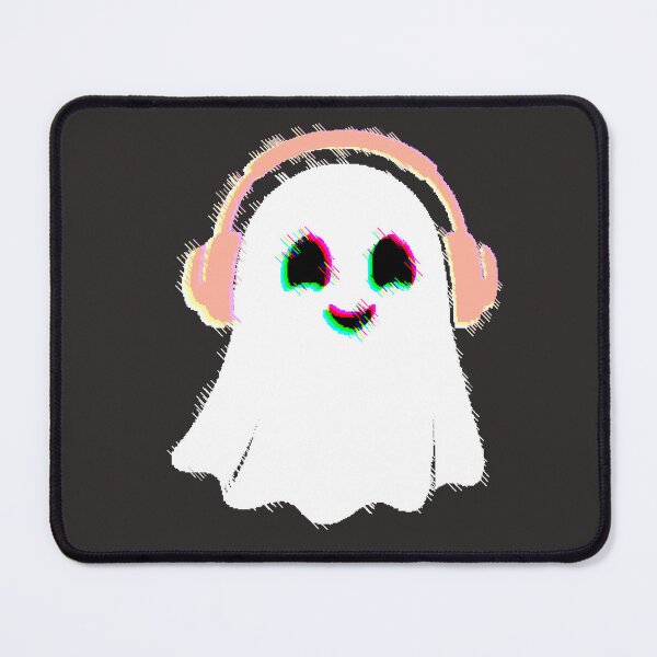 Item preview, Ghost with Headphones Glitch Music Halloween Vaporwave DJ designed and sold by AstronautMerch.