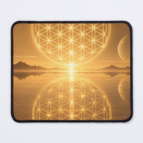 Item preview, Glowing Gold Flower of Life Over Salt Flats designed and sold by monkeybusiness.pt.
