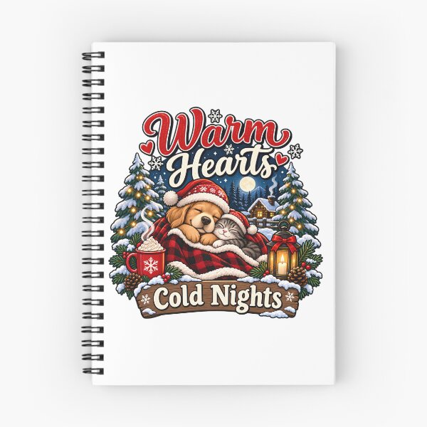 Item preview, Warm Hearts Cold Nights – Cozy Christmas Dog and Cat designed and sold by SVALANART.