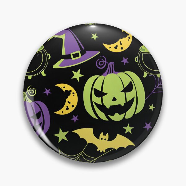 Item preview, Spooky Halloween Seamless Pattern with Pumpkins, Witch Hats, and Cauldrons designed and sold by interdesigner.