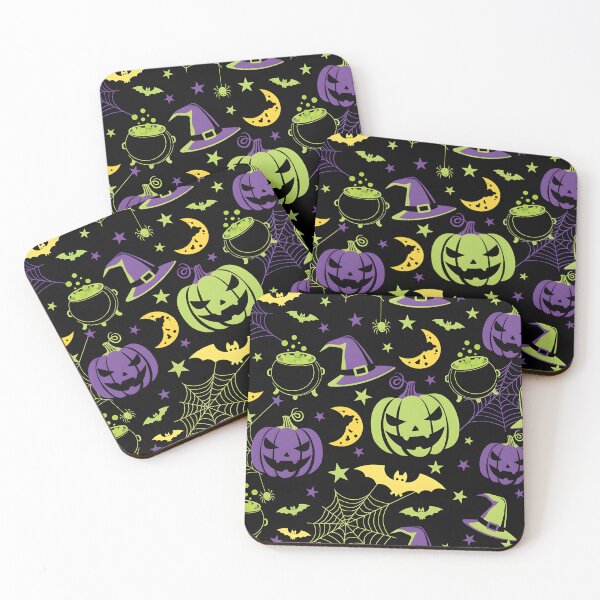 Item preview, Spooky Halloween Seamless Pattern with Pumpkins, Witch Hats, and Cauldrons designed and sold by interdesigner.