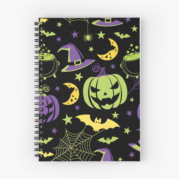 Item preview, Spooky Halloween Seamless Pattern with Pumpkins, Witch Hats, and Cauldrons designed and sold by interdesigner.