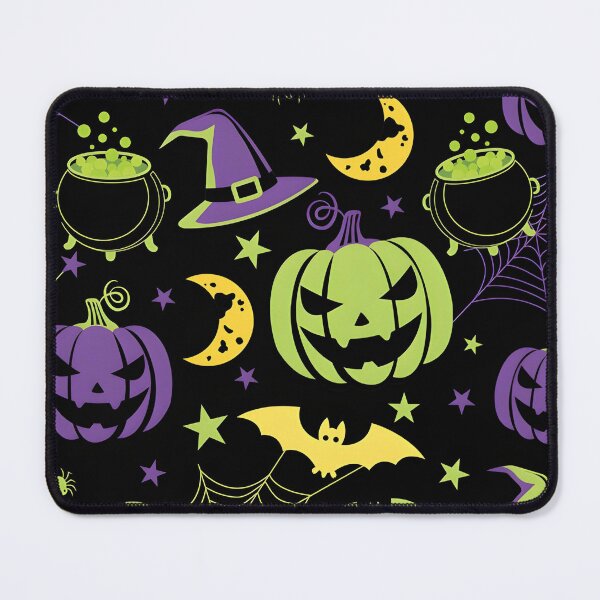 Item preview, Spooky Halloween Seamless Pattern with Pumpkins, Witch Hats, and Cauldrons designed and sold by interdesigner.