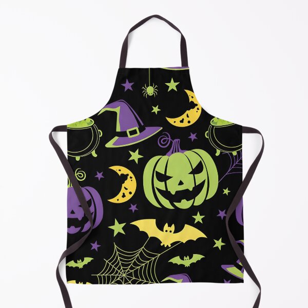 Item preview, Spooky Halloween Seamless Pattern with Pumpkins, Witch Hats, and Cauldrons designed and sold by interdesigner.