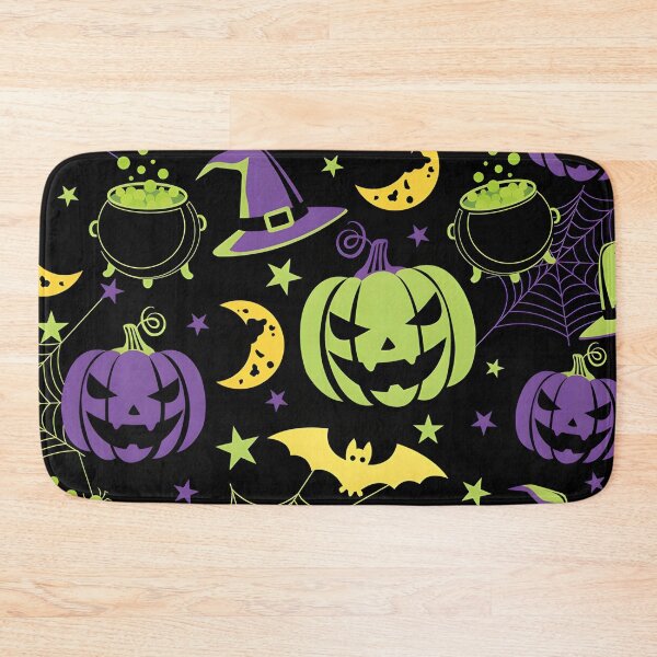 Item preview, Spooky Halloween Seamless Pattern with Pumpkins, Witch Hats, and Cauldrons designed and sold by interdesigner.