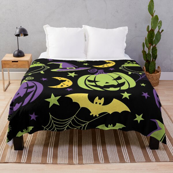 Item preview, Spooky Halloween Seamless Pattern with Pumpkins, Witch Hats, and Cauldrons designed and sold by interdesigner.