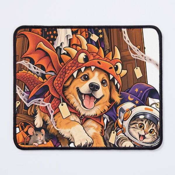 Item preview, Dog Dragon and Astronaut Cat Halloween designed and sold by Artistikastore.