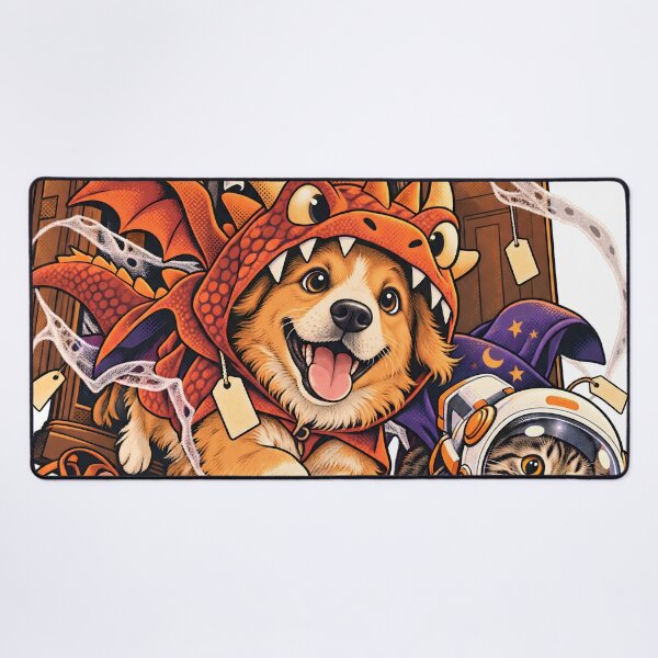 Item preview, Dog Dragon and Astronaut Cat Halloween designed and sold by Artistikastore.
