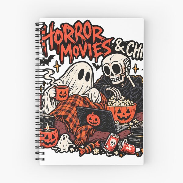Item preview, Horror Movies & Chill Ghost and Skeleton Halloween T-Shirt Design designed and sold by KIDEnia.
