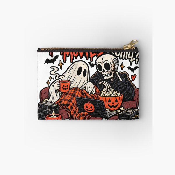 Item preview, Horror Movies & Chill Ghost and Skeleton Halloween T-Shirt Design designed and sold by KIDEnia.