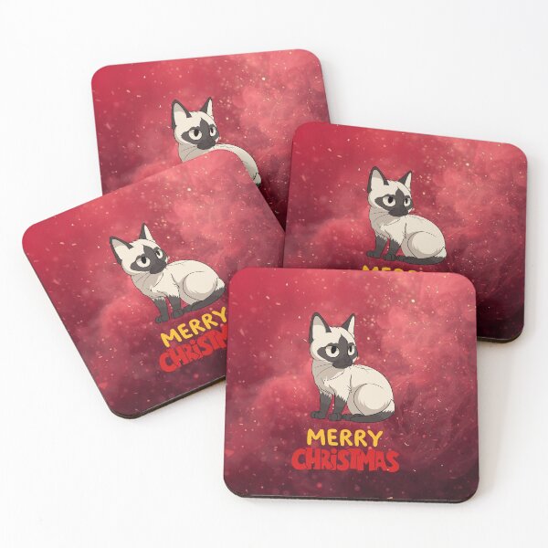 Item preview, Cute Siamese Cat Merry Christmas Holiday Art designed and sold by stormk10.