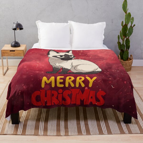 Item preview, Cute Siamese Cat Merry Christmas Holiday Art designed and sold by stormk10.