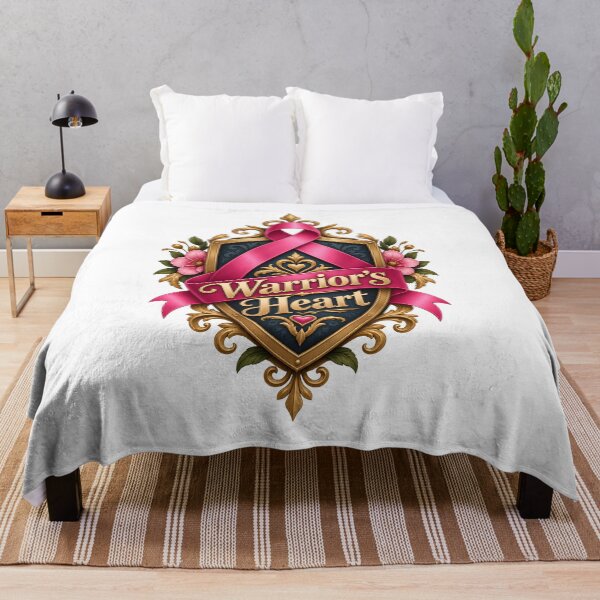 Item preview, Warriors Heart Noble Shield Ribbon Cancer Fighter designed and sold by UniversPlant | Blooming with Hope.