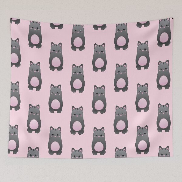 Item preview, Pattern of Cute Baby Black Cat - Kawaii Chibi illustration designed and sold by Agamaji.
