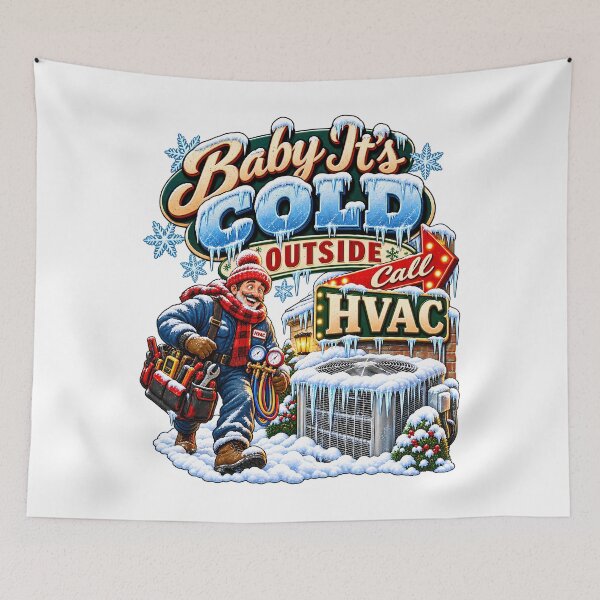 Item preview, Cold Outside Call HVAC Funny HVAC Tech Christmas designed and sold by 198tees.