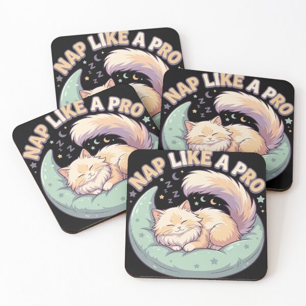 Item preview, Nap Like A Pro Cozy Sleeping Cat Cute Funny Quote    designed and sold by mood-draftsman.