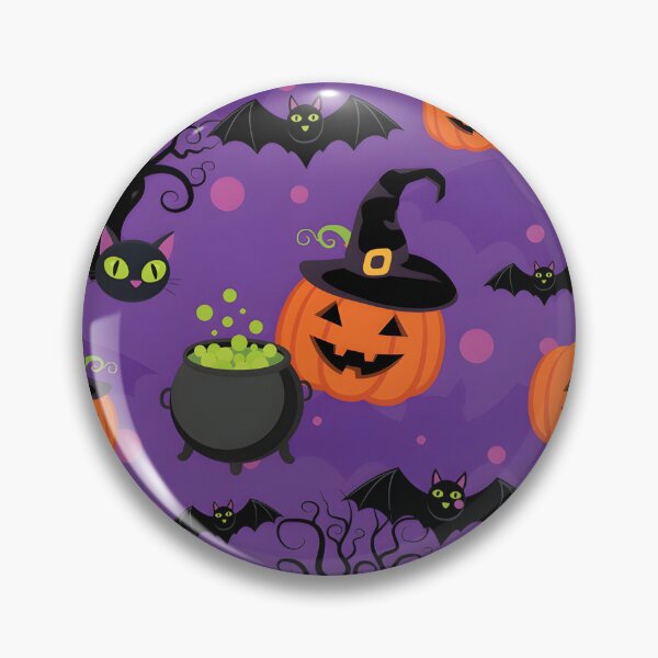 Item preview, Spooky Halloween Seamless Pattern with Pumpkins, Black Cats, and Cauldrons designed and sold by interdesigner.