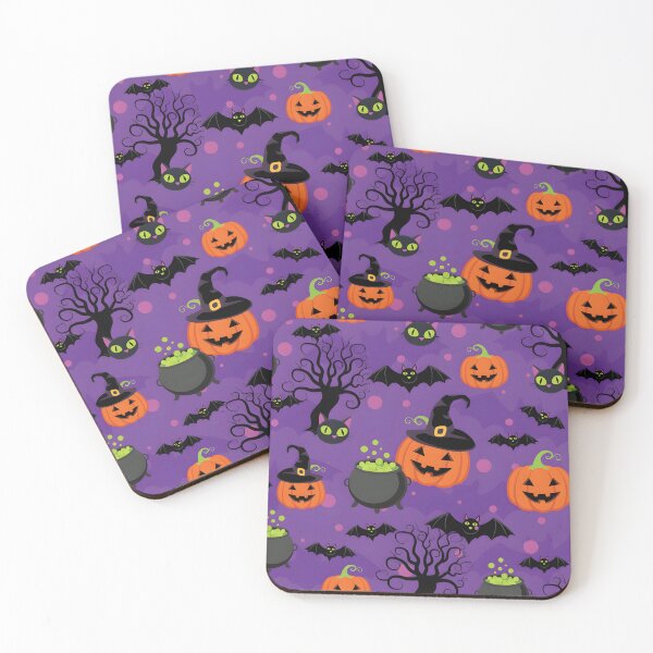 Item preview, Spooky Halloween Seamless Pattern with Pumpkins, Black Cats, and Cauldrons designed and sold by interdesigner.