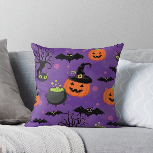 Item preview, Spooky Halloween Seamless Pattern with Pumpkins, Black Cats, and Cauldrons designed and sold by interdesigner.