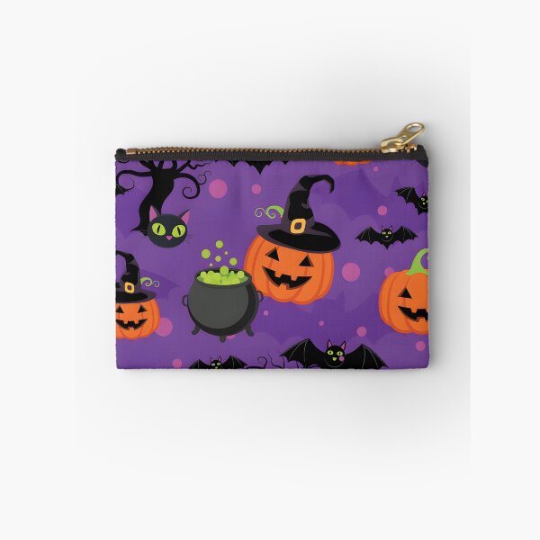 Item preview, Spooky Halloween Seamless Pattern with Pumpkins, Black Cats, and Cauldrons designed and sold by interdesigner.