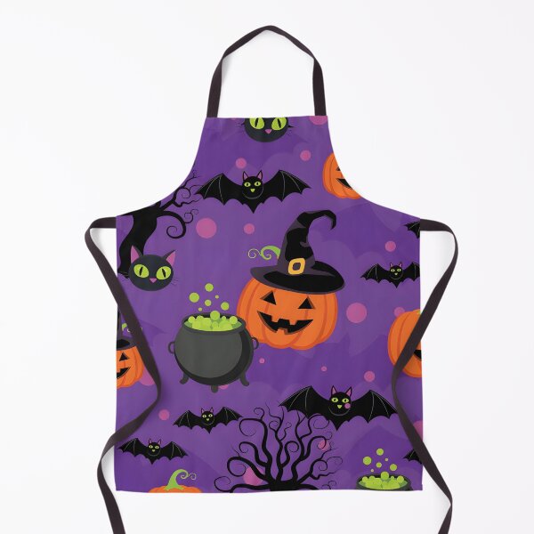 Item preview, Spooky Halloween Seamless Pattern with Pumpkins, Black Cats, and Cauldrons designed and sold by interdesigner.