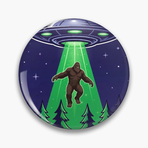 Artikelvorschau, Bigfoot UFO Beam Forest Art entworfen und verkauft von Gangster-Design.
